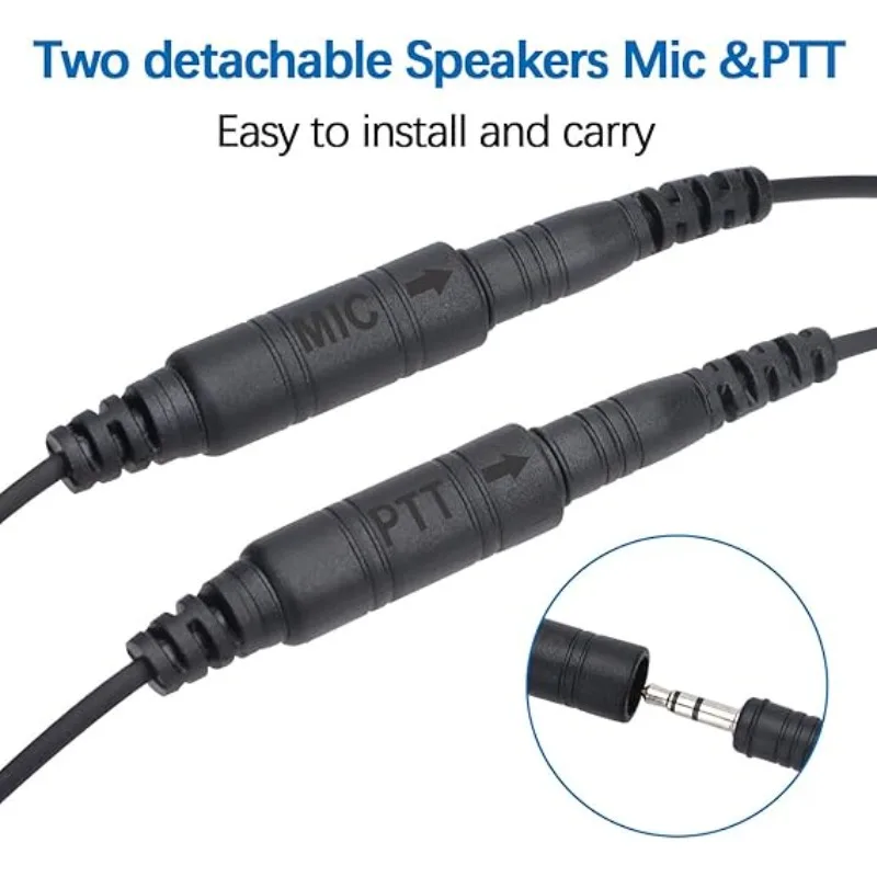 Baofeng Helmet Headset 2Pin Finger PTT Dual Speaker Walkie Talkie Earpiece for UV-5R UV-82 Motor Kenwood Retevis RT22 H777 Radio