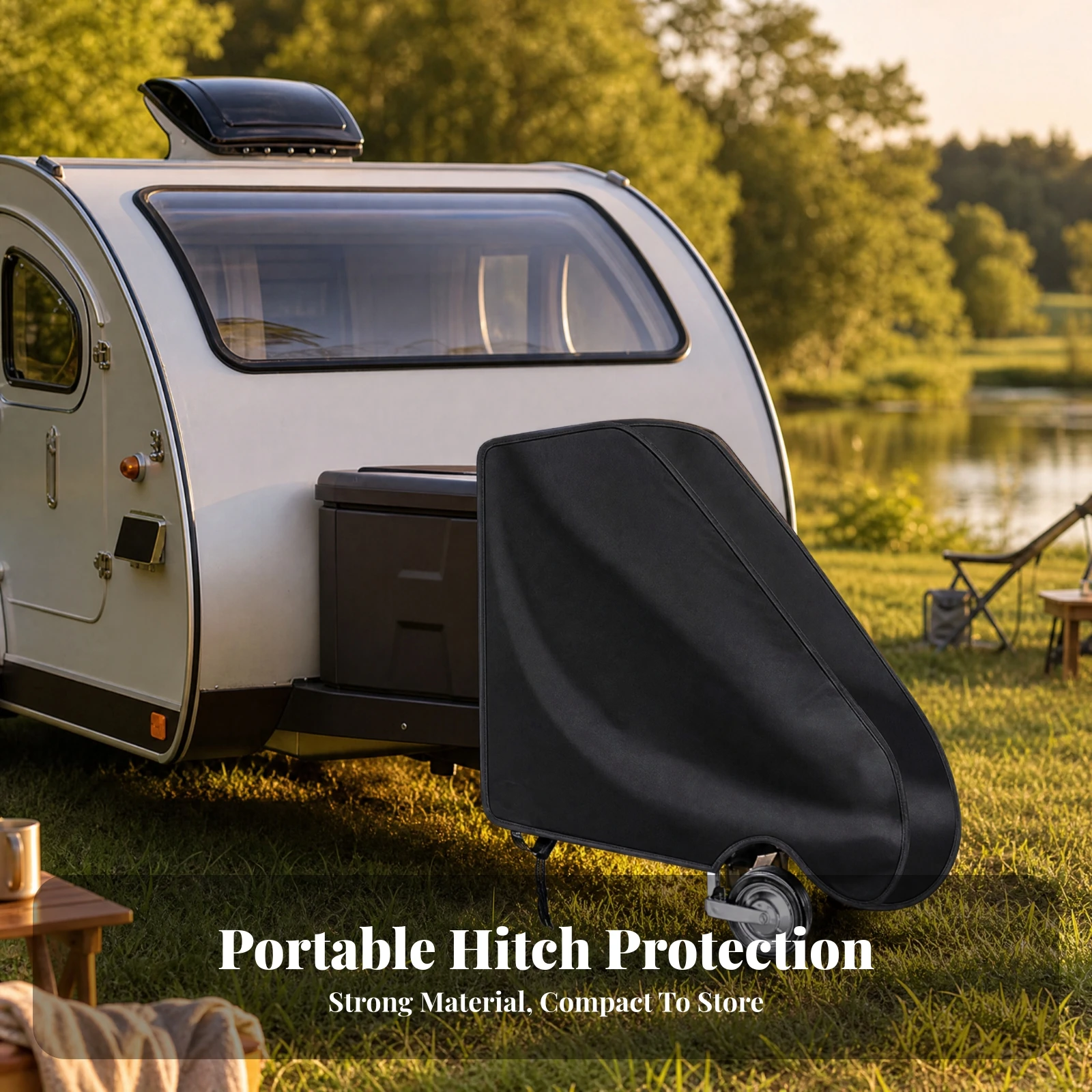 Trailer Hitch Cover with Fastening Straps Secure-Fit Fitted Tow Hitch Protector Drawbar Protective Cover Sleek Waterproof