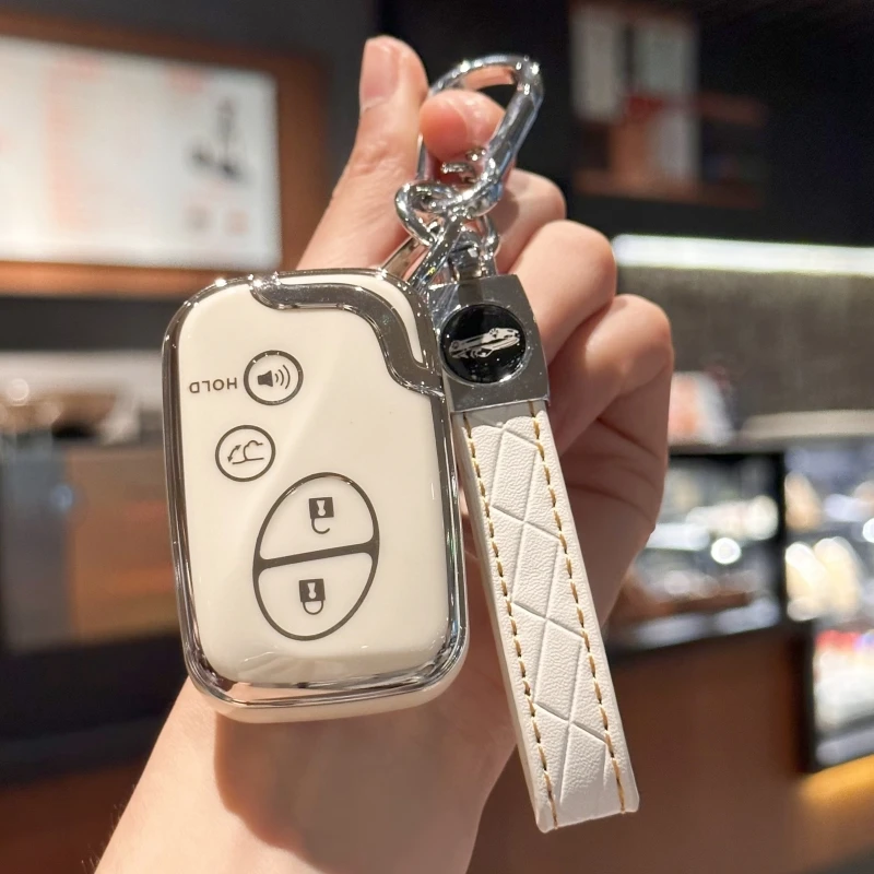 Car Key Fob Case Cover with PU Leather Keychain for Lexus GX460 RX350 ES350 IS250 GX460 LX570 IS350 GS430 GS300 GS450h
