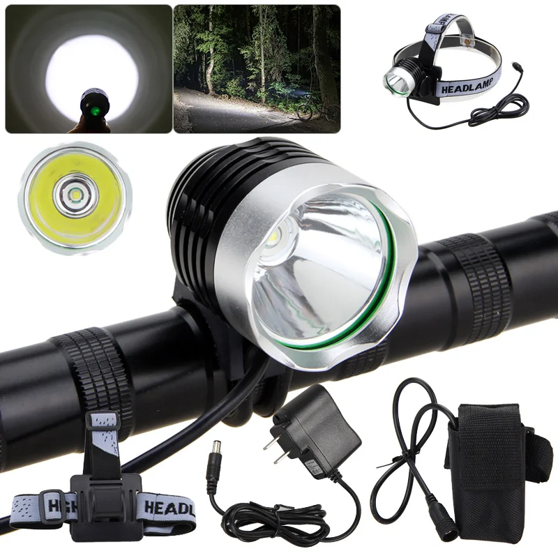 Rechargeable 5000LM XM-L T6 MTB Bike Bicycle Light Headlamp Headlight Lamp Set