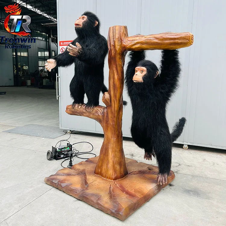 High Quality Life Size Realistic Animatronic Gorilla Sculpture Public Outdoor Indoor Use for School Zoo Park