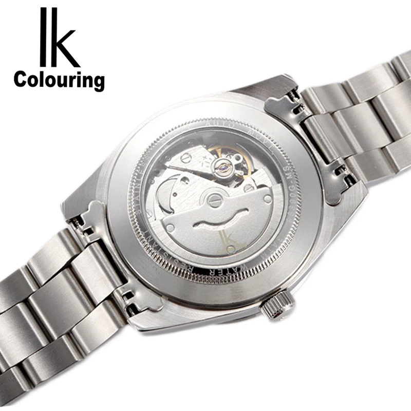 IKcolouring New Men\'s Mechanical Watches Stainless Steel Waterproof Automatic Watch Relogio Masculino