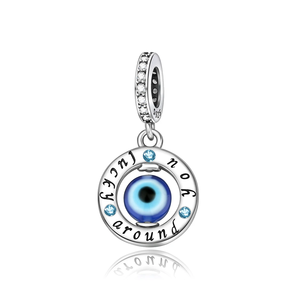 

Danturn 925 Sterling Silver Original Beads Demon's Eye Dangle Charm fit Snake Chain Bracelet Fashion Women Jewelry Making