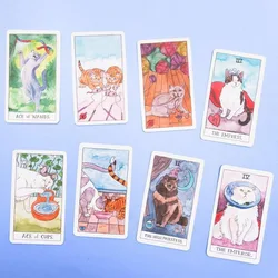 Tarot dla kota 10,3 * 6 cm: 78 kart (trójki i humorystyczny talia tarota, nadziewarka do pończoch dla miłośników kotów)