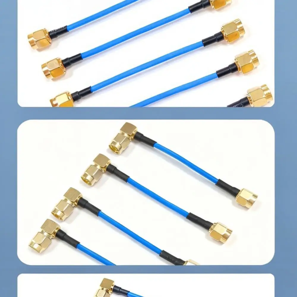 SMA Male To SMA Male RG405 Semi Rigid Cable RF Connector High Frequency Communication Wire Blue Low Loss Signal Link