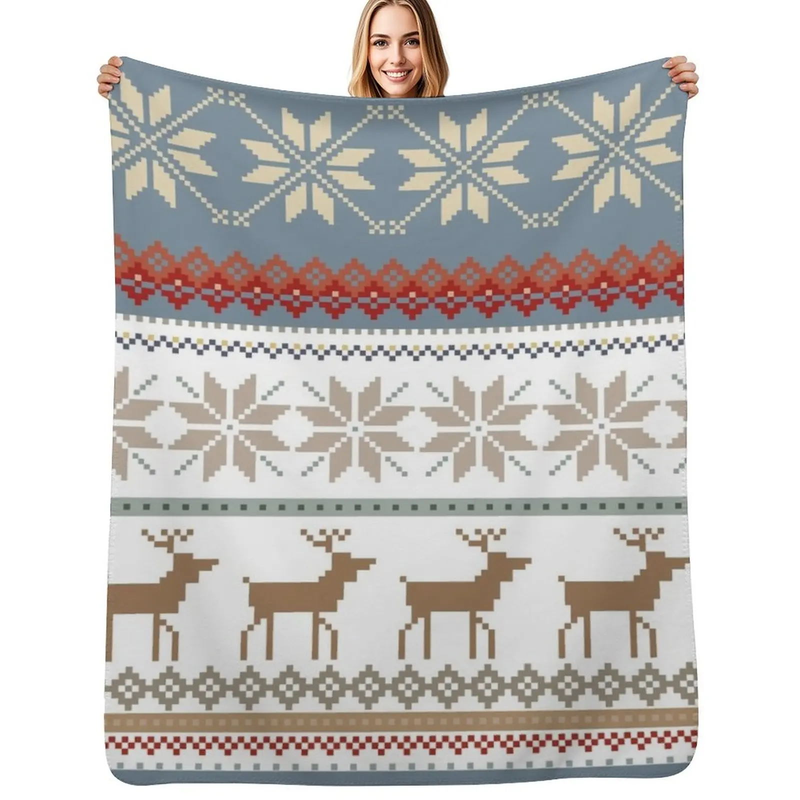 FAIR ISLE Throw Blanket Plaid on the sofa Soft cosplay anime Weighted valentine gift ideas Blankets For Baby Blankets