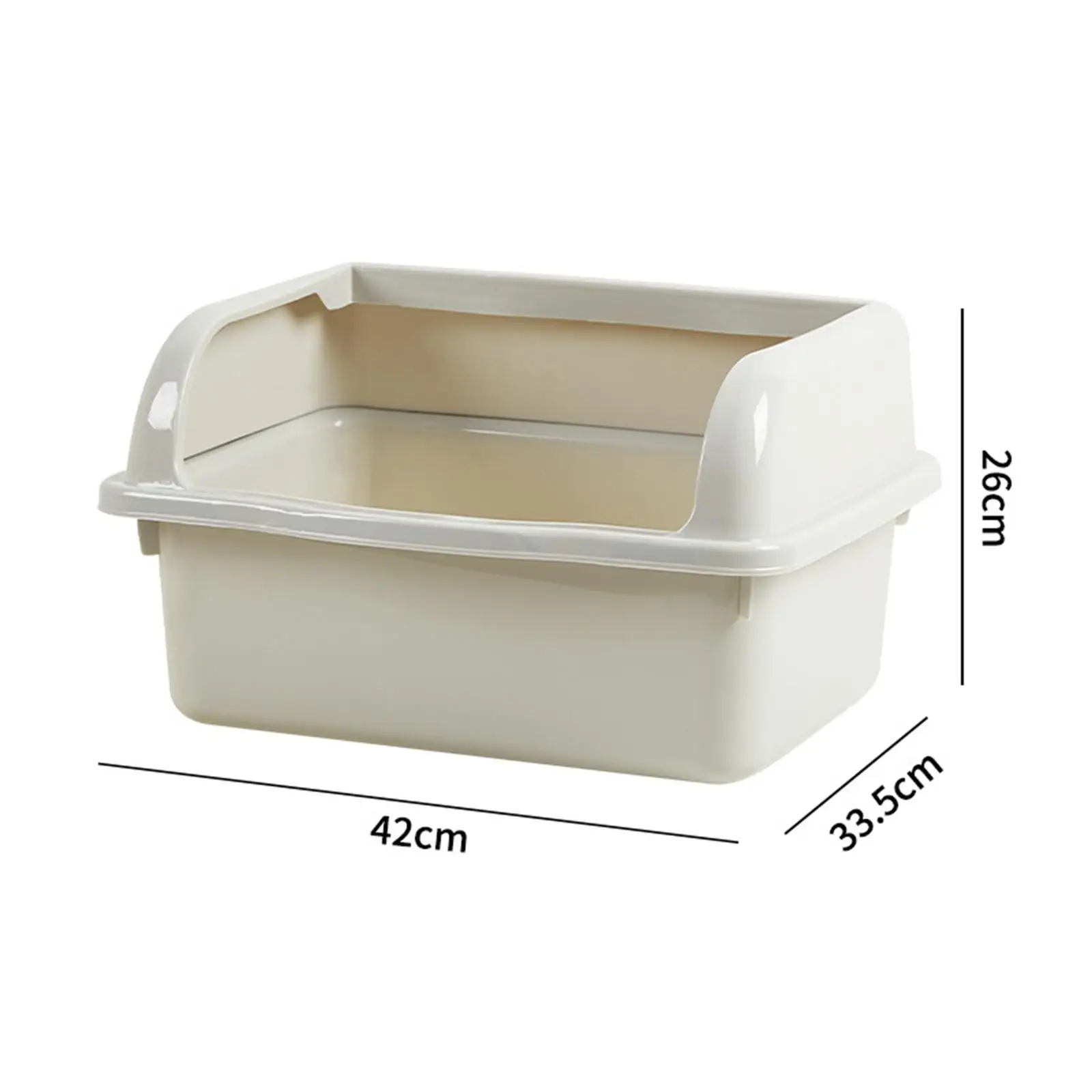 Open Top Pet Litter Box Cat Toilet Sandbox with Semi-Closed High Side Durable