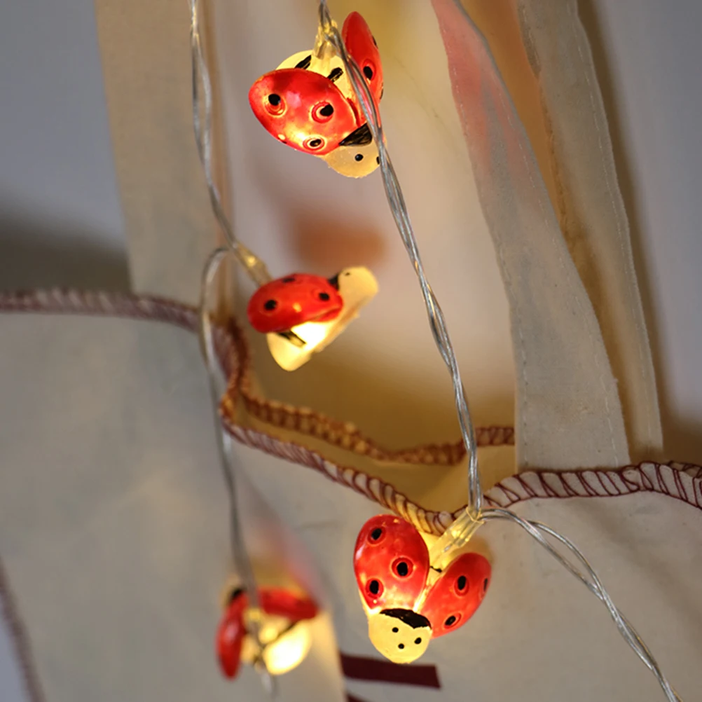 20 Lights 5 Meters Length Waterproof Outdoor Light Solar Holiday Decoration Ladybug Shape Lamp String Beetle Light String