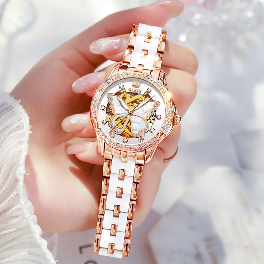 Luxury Brand Automatic Mechanical Wrist Watch For Women Reloj Mujer Montre Femme Elegante Waterproof Ladies Relogios Feminino