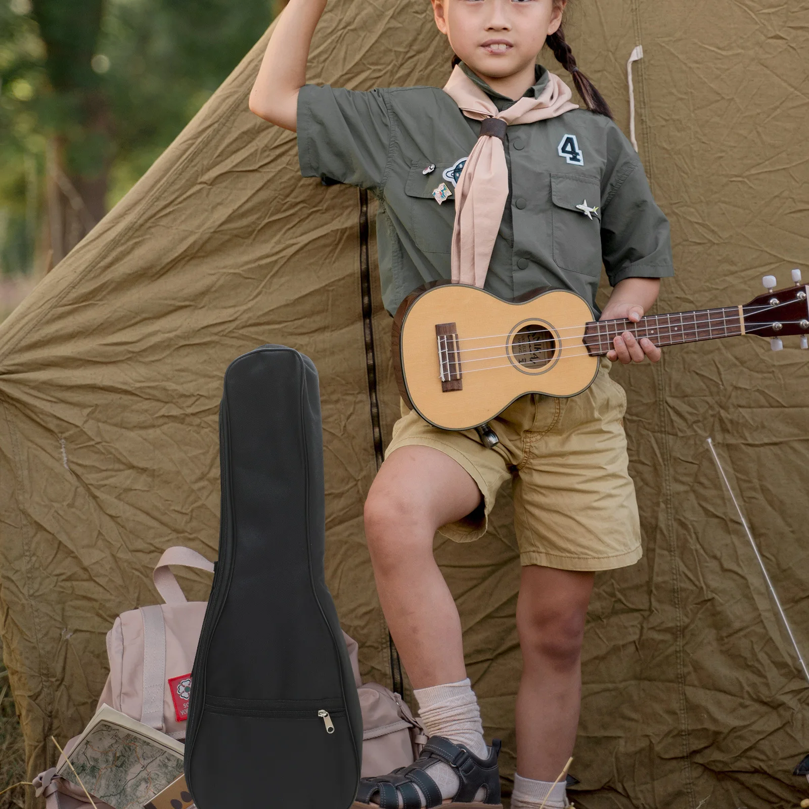 حقيبة حمل القيثارة بتصميم مقاوم للماء وحقيبة تخزين شديدة التحمل ومقبض مريح وخفيف الوزن لفكرة هدية سهلة النقل #4