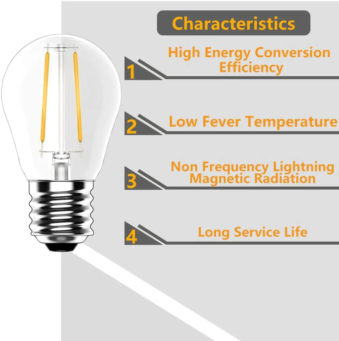 10pack S14 Dimmable Filament Bulb For Garden String lights E27 E26 110V 220V 1W 2W PC Cover Warm White Led Light Bulbs