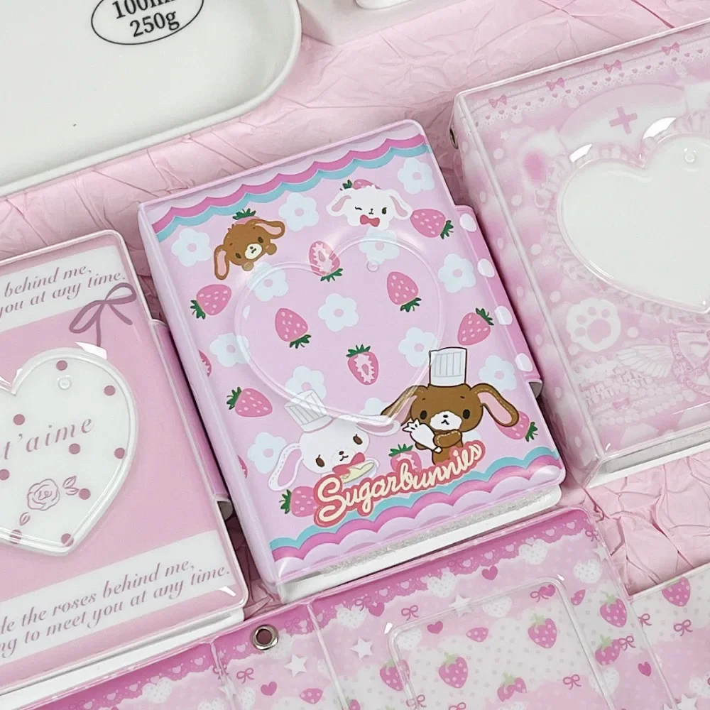 32Pockets Cards Holder Collection Album Binder Photocards Storage Book Portable Y2K Heart Ticket Card Book Organizer Card Sleeve