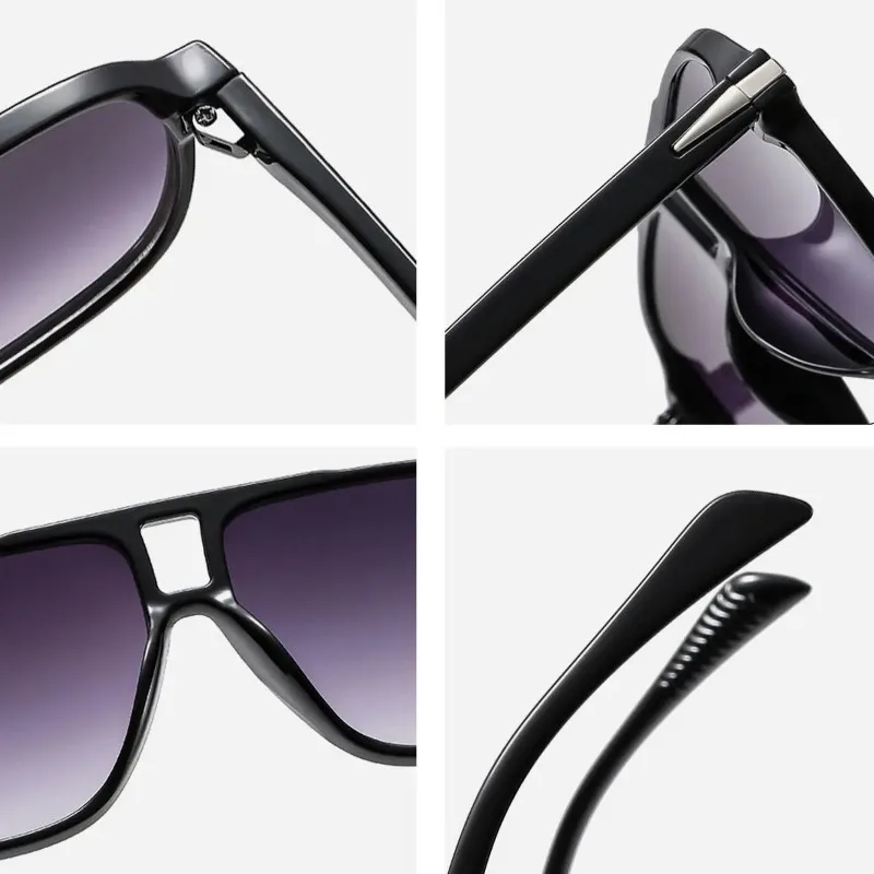 Retro Double Bridges Pilot Men Rivets Sunglasses Fashion Brand Designer Women Luxury Sun Glasses Shades Eyewear UV400 view 5