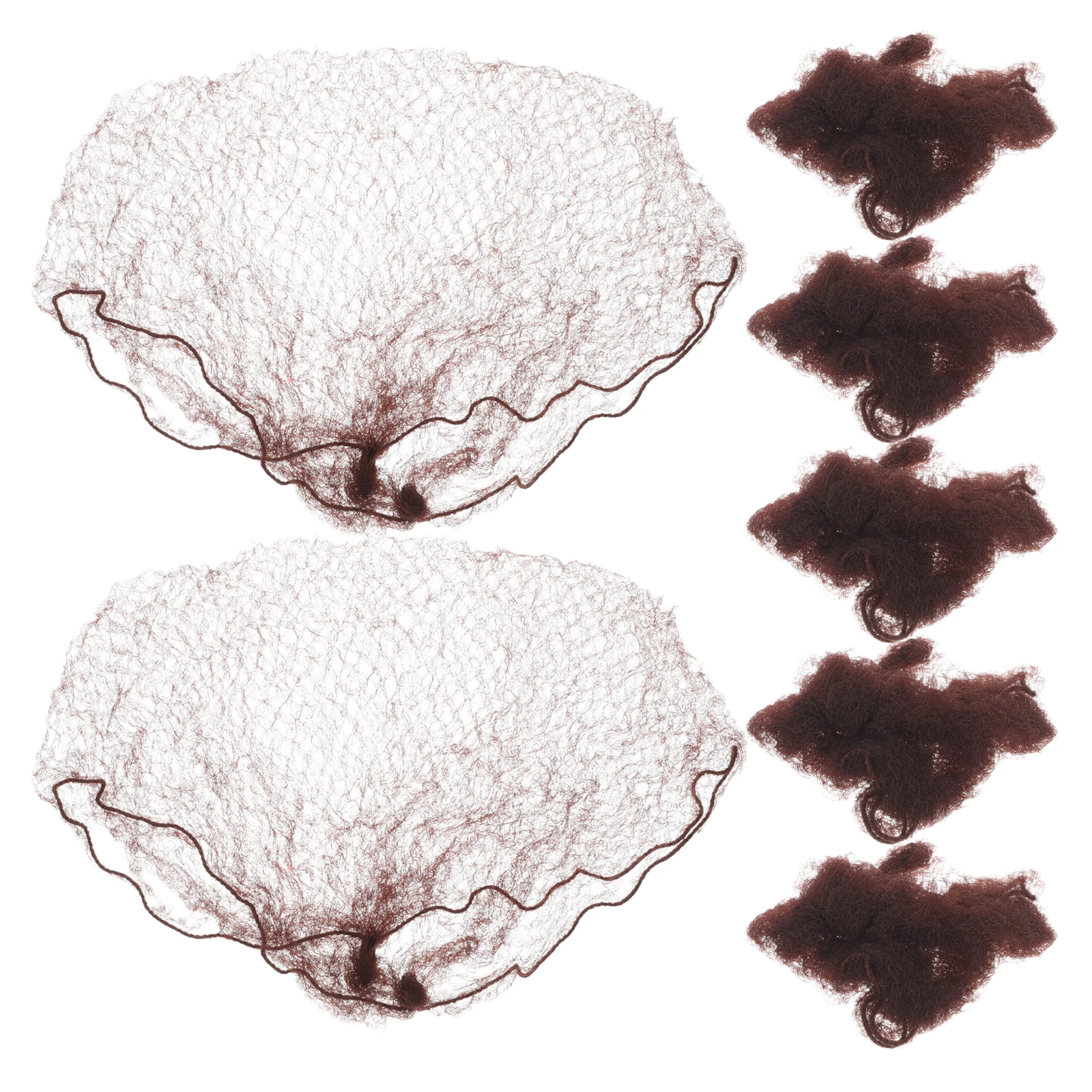 

100pcs Hair Nets Deep Brown Elastic Edge Mesh Hairnet 7mm 50cm Versatile Length Natural Look For Bun Dancers Women