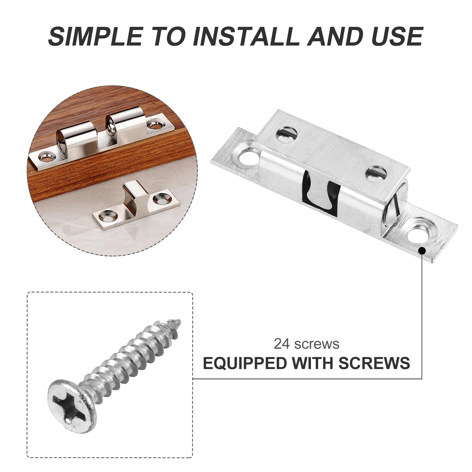 

6 Pcs Door Lock Hardware Accessories Ball Catch Cabinet Magnetic Latches for Doors Spring Silver Drawer and Rollers