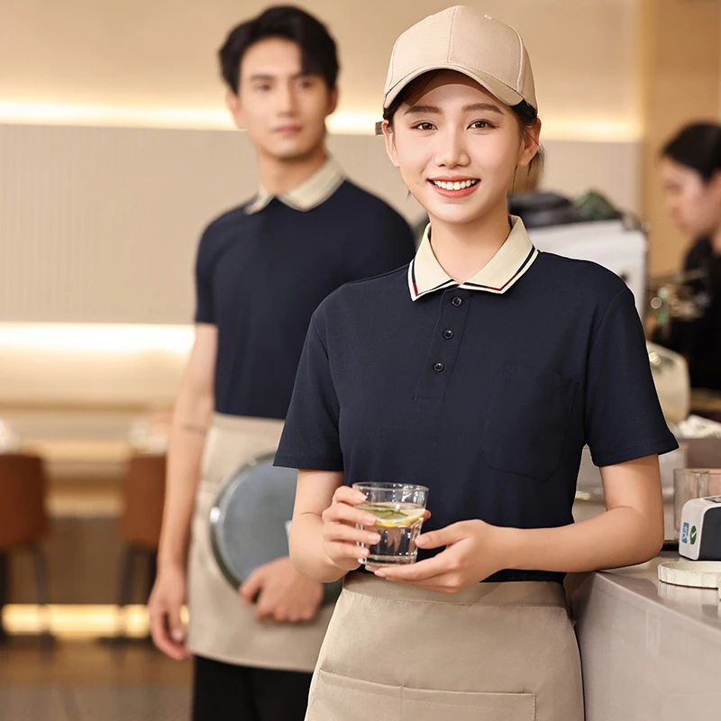 

Chinese restaurant, private dining, hot pot restaurant, hotel, catering, restaurant, women's summer short-sleeve Chinese-style w