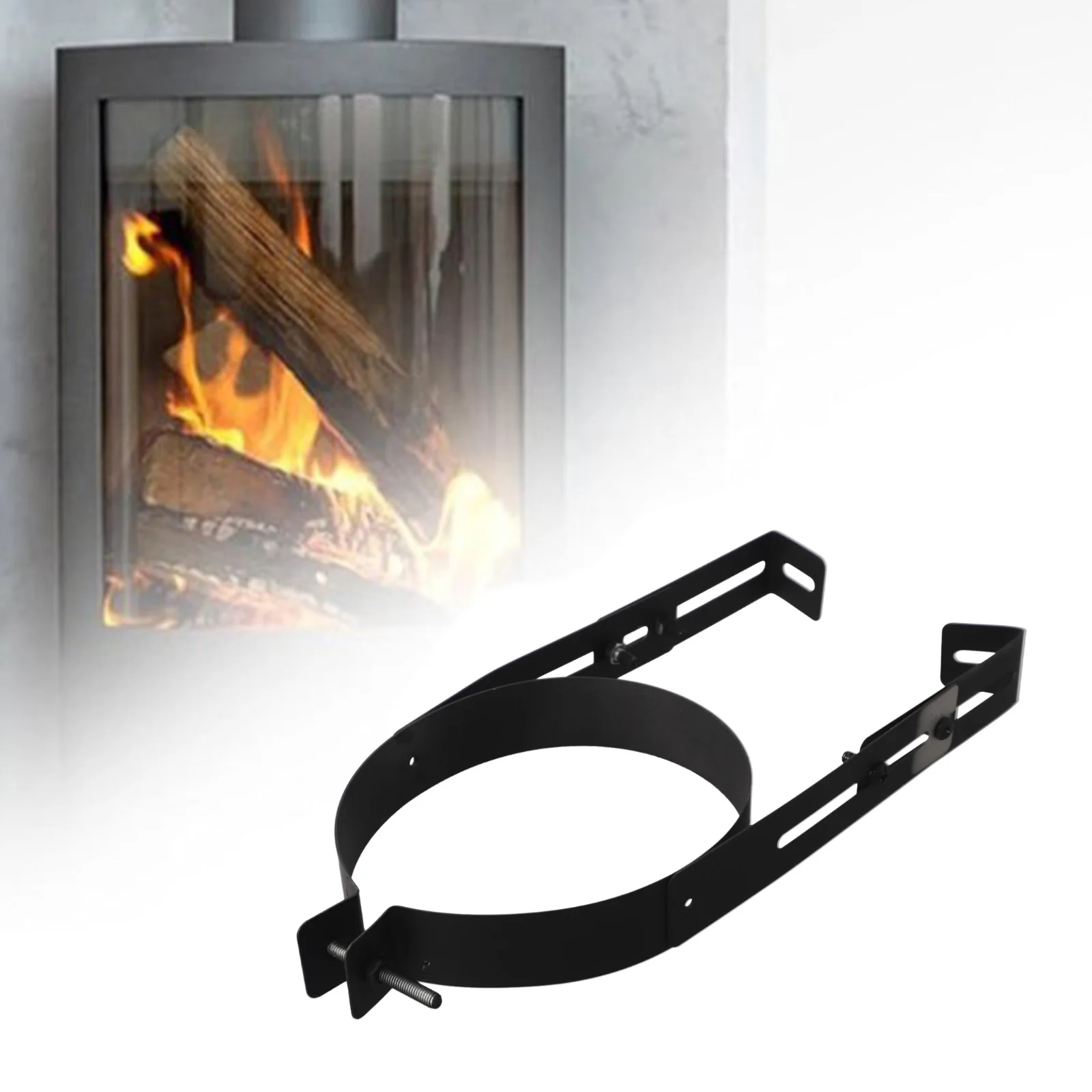 

150mm Diameter Compatibility Customizable Installation Hand-Welded Design For Fireplace Adjustable Chimney Pipe Holder