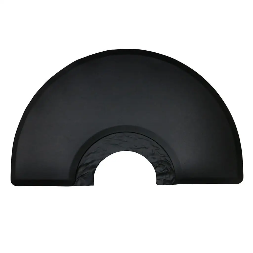 

3' X Anti-Fatigue Salon Barber Chair Floor Mat Black Semi Circle Shaped