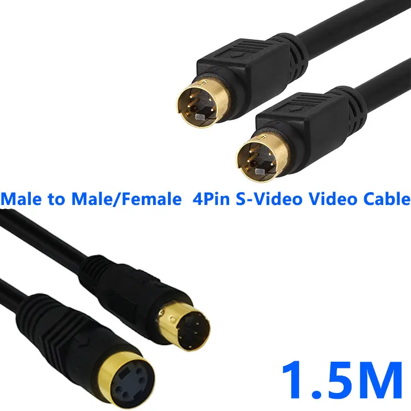

Male to Male/Female 4Pin S-Video Video Cable Line 4P S Video Male to S-Video Male Wire Cord 4Pin to 4P Male S Video Cable Line