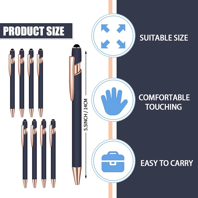 Bolígrafo De Metal 2 en 1, 1-100 piezas, con revestimiento de goma promocional, multifuncional, novedad para regalo