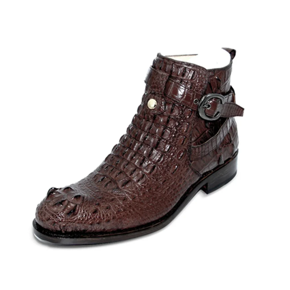 hulangzhishi new  crocodile leather men boots  winter  trend   men  boots  personality new male