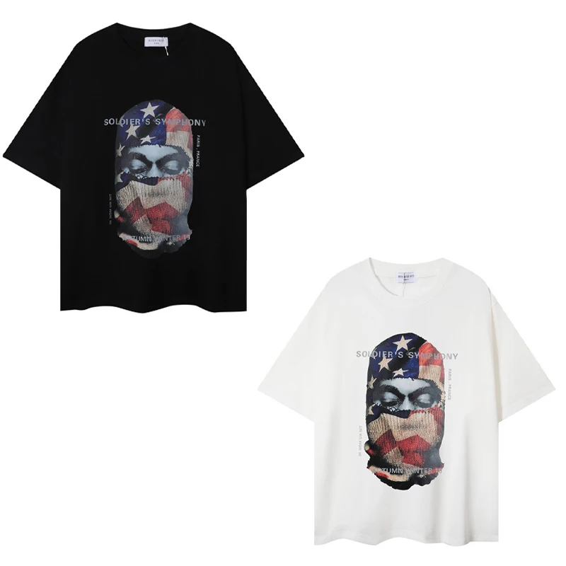 

Black White IH NOM UH NIT Short Sleeve Tops Tee Men Woman Best Quality Masked Men Printing Loose Versatile T Shirts