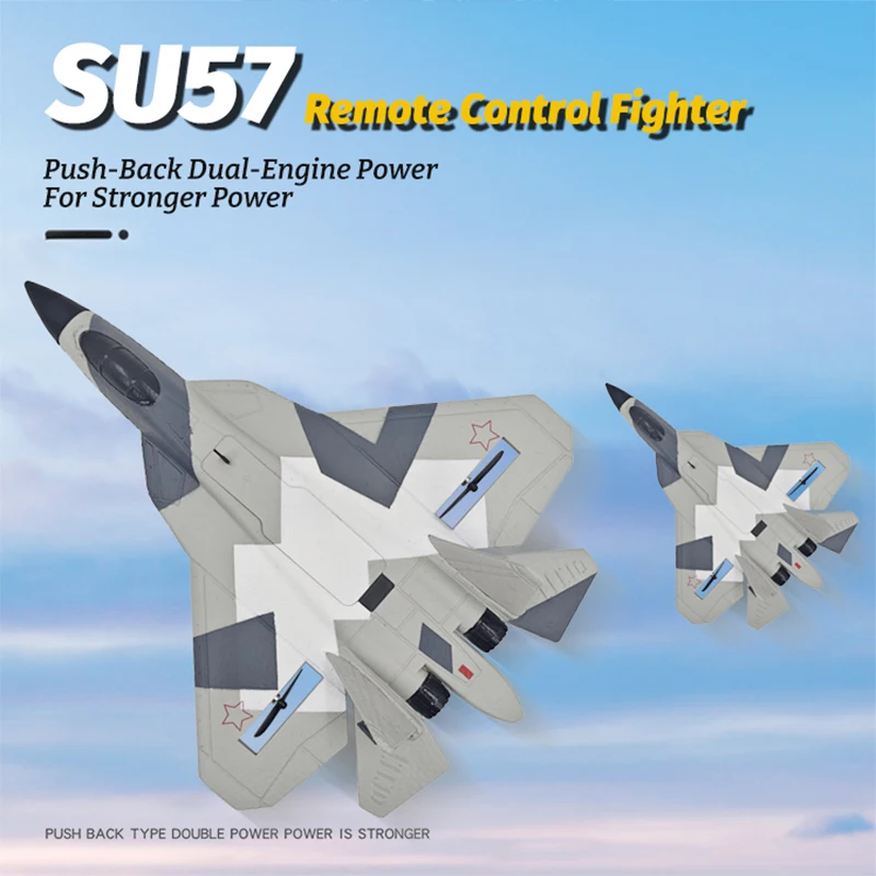 New Su57 Fixed-Wing Fighter Twin-Motor Electric Remote Control Aircraft Helicopter Model Outdoor Toy Christmas Gift For Children