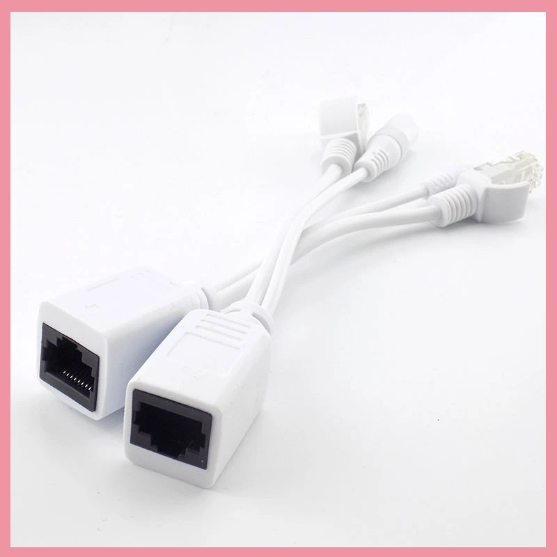 1 Pair 12v POE Splitter Adapter Accessories RJ45 Injector Kit Power Cable Camera Cctv Connector for Security Camera Cctv B6
