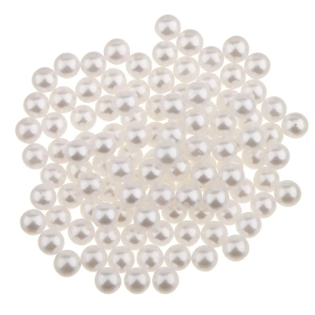 150Pieces Imitation Pearl No Hole Plastic Loose Beads Charm DIY Bead Findings 5MM