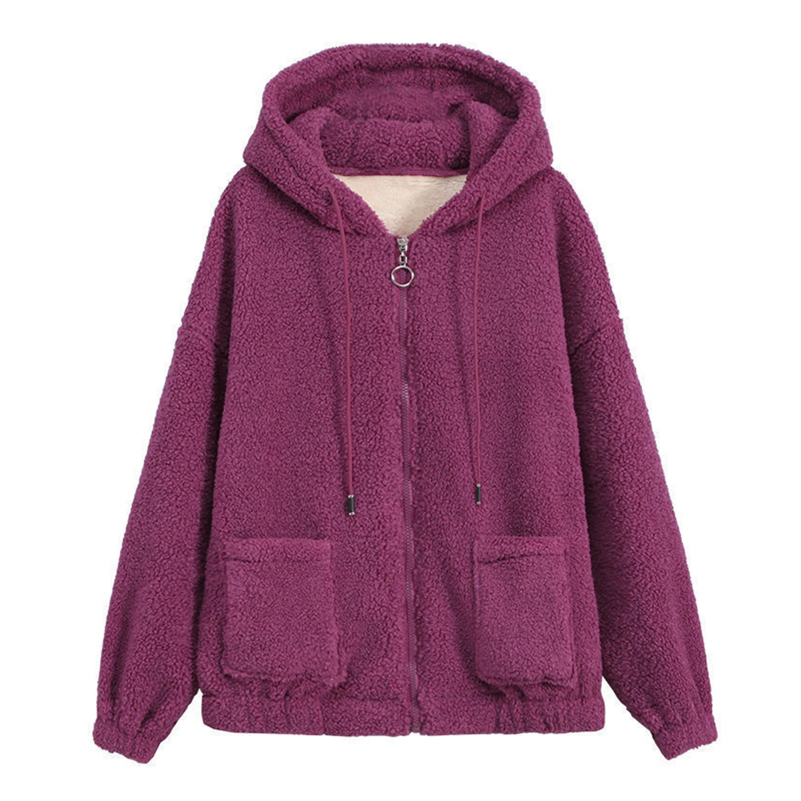 Abrigo con capucha de cordero grueso para mujer, abrigo coreano holgado de longitud media con capucha, chaquetas básicas cálidas, talla 4XL, invierno 2023