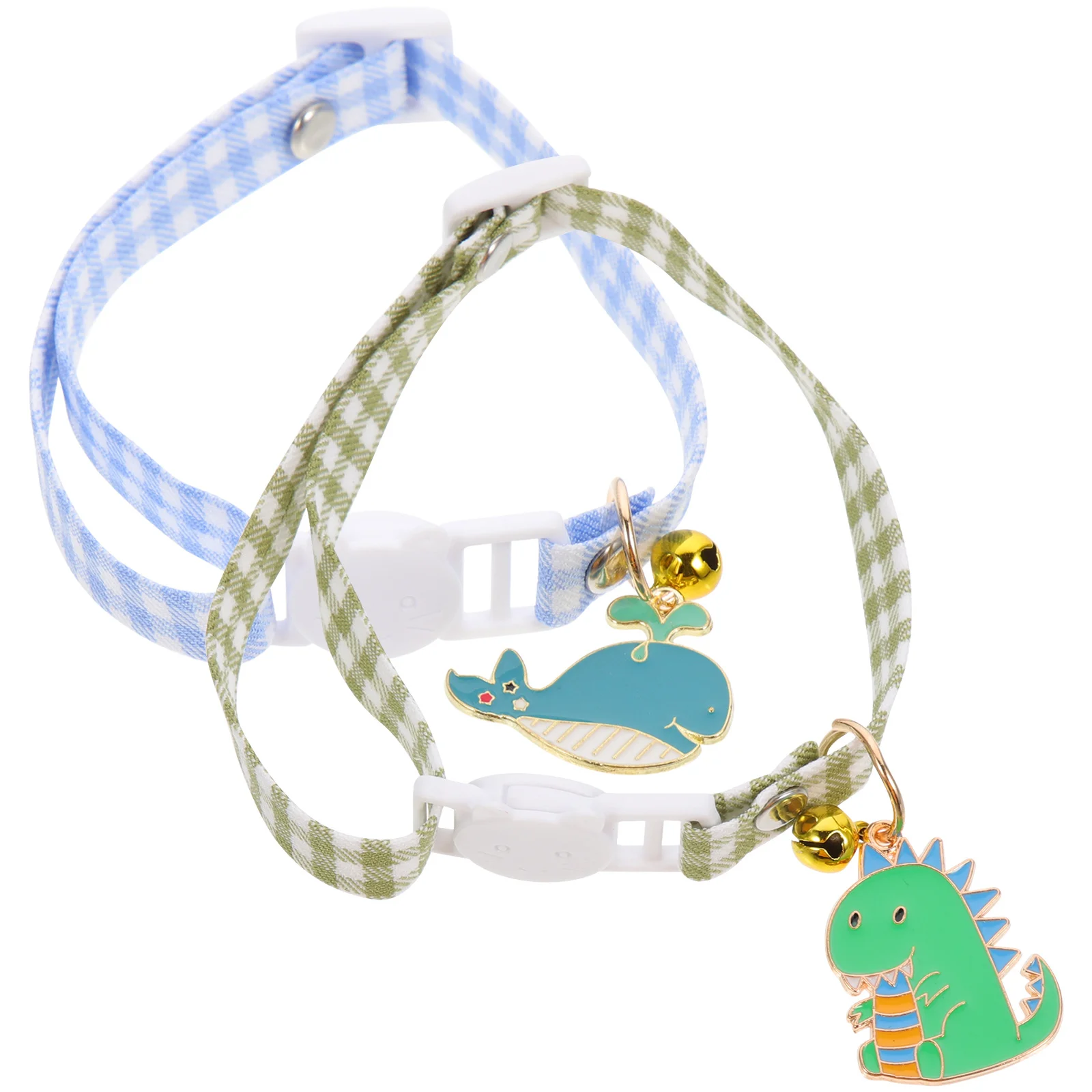 

2Pcs Cat Collar with Bell Cute Adjustable Pet Collar for Kitten Holiday Party Decorative Accessories Lightweight Safety Buckle