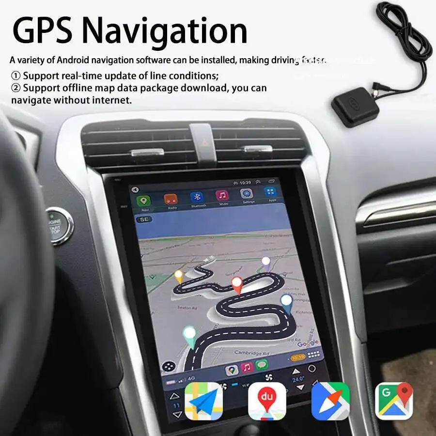 256GB For Ford Mondeo Fusion MK5 Radio Android 14 Multimedia 2013-2019 GPS Navi Head unit Tesla Car Audio Stereo Video Player