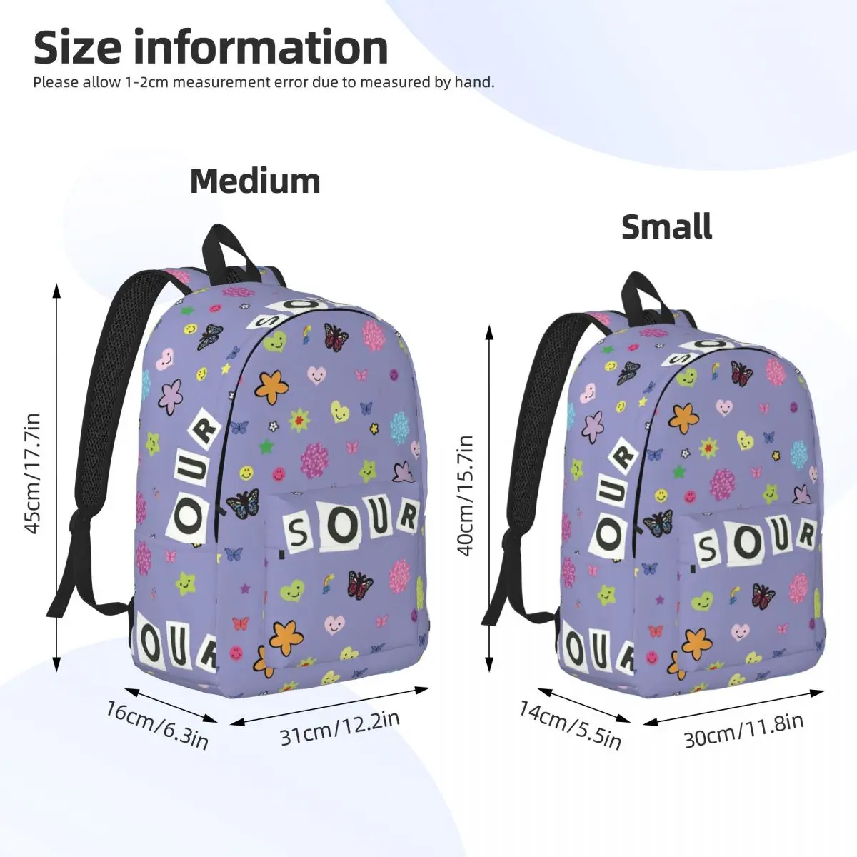 Olivia Vampire Rodrigos Sour Backpack for Men Women Teenage Student Work Daypack Laptop Canvas Bags Gift