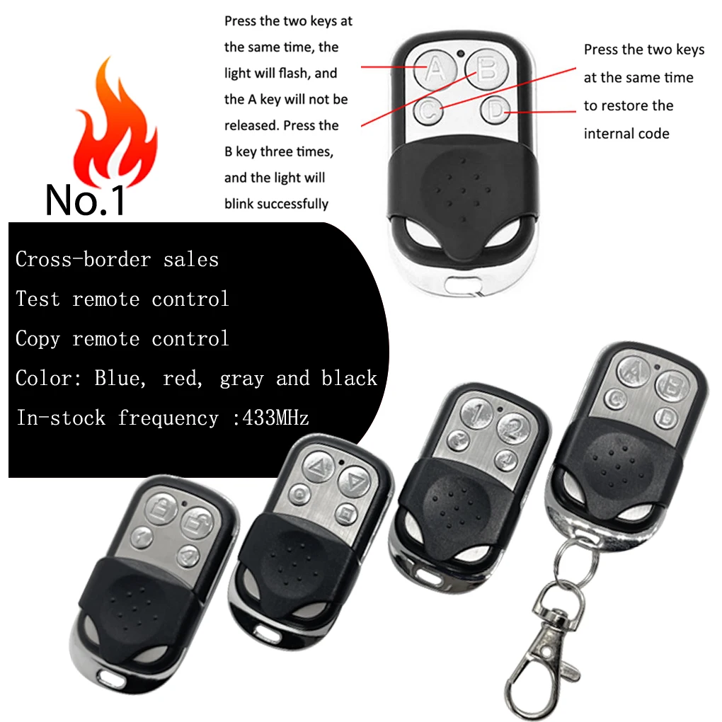 100% Clone Learning code Car Gate Garage door transmitter remote Control