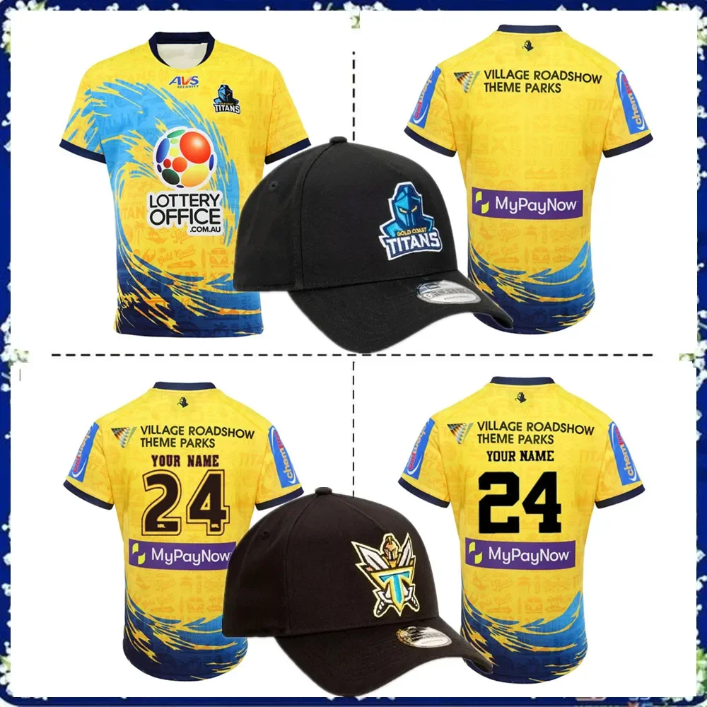 

2024 GOLD COAST TITANS MENS ANZAC RUGBY City JERSEY 2024/25 Titans Indigenous black Cap hats TRAINING JERSEY size S--5XL