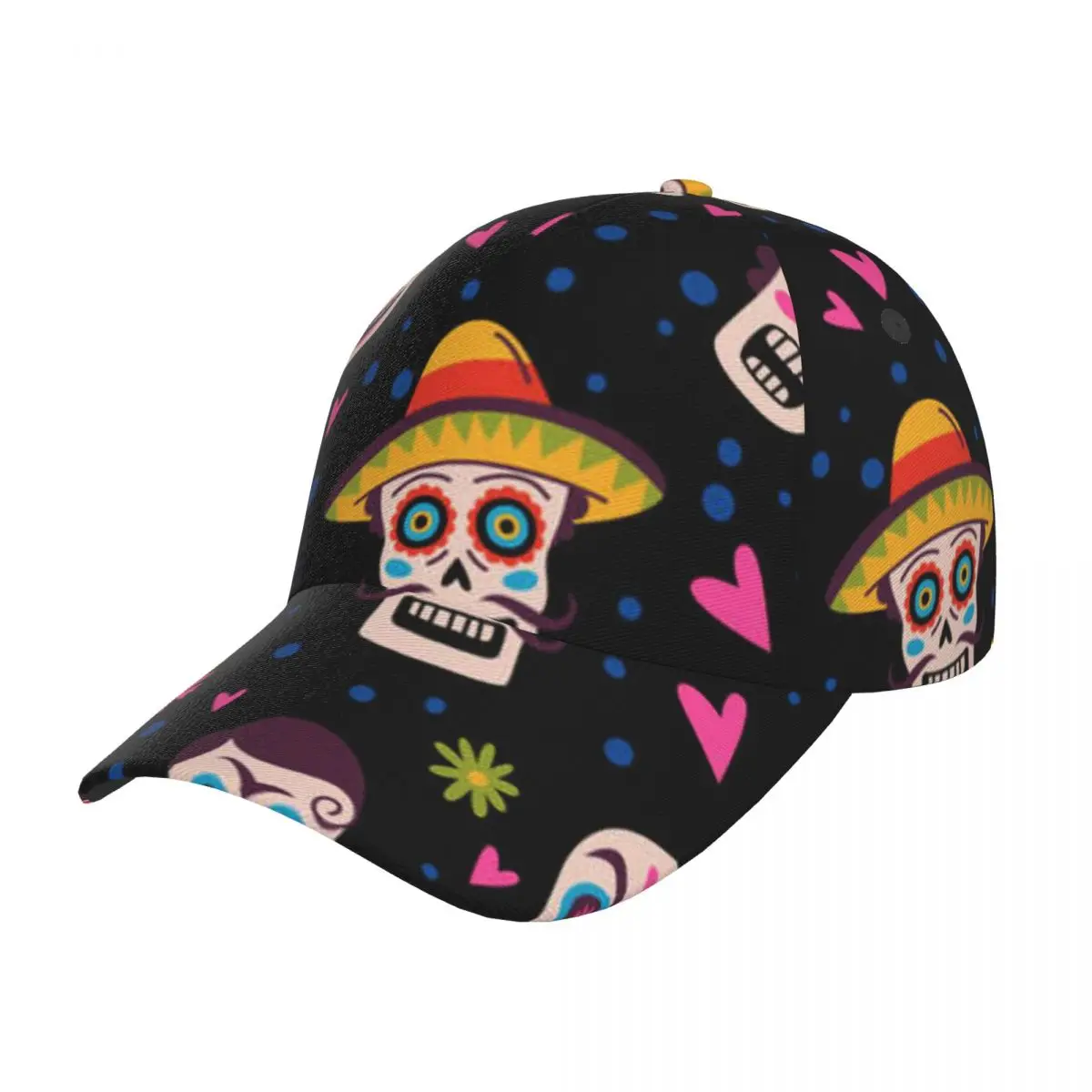 Mexico Traditional Sugar Skulls In Sombrero Outdoor Sport Cap Baseball Hat Men Women Visor Street Hip Hop Caps