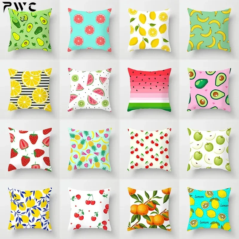 2024 New Hipster Fresh Summer Fruits Print Cushion Covers Pink Green Yellow Pillow Covers Modern Nordic Decorative Throw Pillows