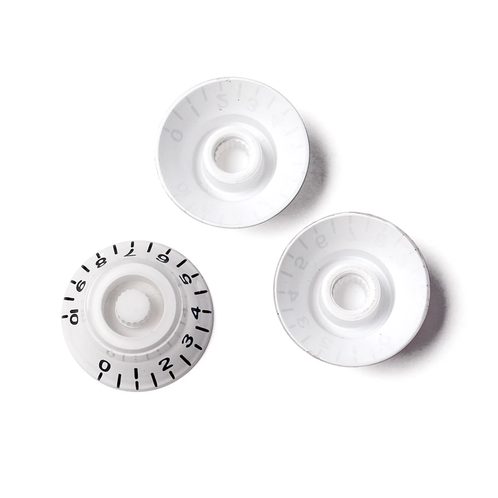 

3 PCS/ Set Acrylic Hat Guitar Volume Tone Control Knobs Rotary Knobs for ST Electric Guitar Parts Replacement (White)