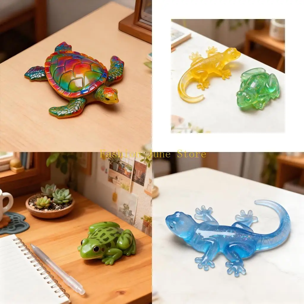N5KA Silicone Animal Mold Desktop Cartoon Animal Resin Figurines Craft with Easy Demolding Home Creative Projects