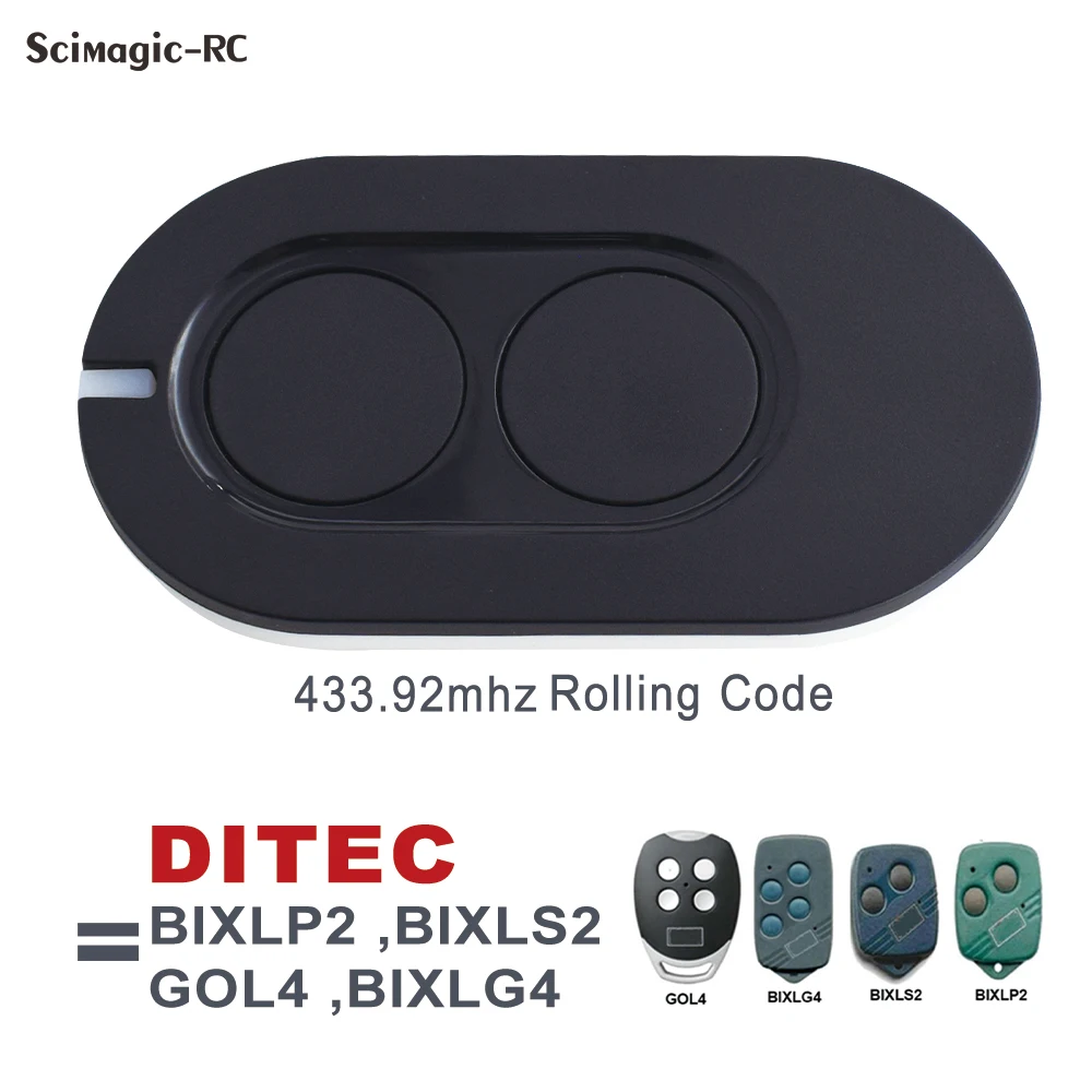 DITEC Entrematic 433MHz Rolling Code Transmitter Command for ZEN 2 ZEN4 ZEN2W ZEN4W Gol4 BIXLG4 BIXLP2 BIXLS2