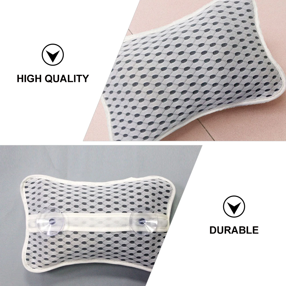 

Bath Pillow Suction Cup Non Slip Cushion Spa Headrest Tub Support Premium Material Comfortable Bathtub Pillows Home