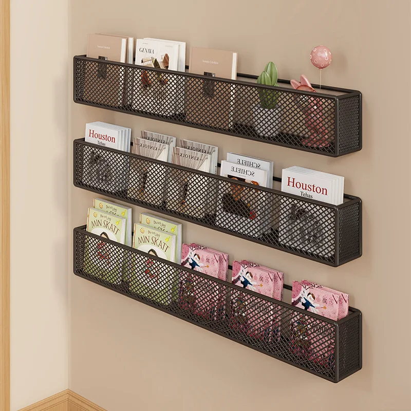 Iron Non Perforated Wall Storage Rack, Book-shelf, Magazine Rack, Picture Book Holder