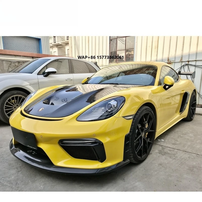 

718 Front Bumper Fit for POR 718 Cyman to GT4 Style DRY Carbon Fiber Body Kits With Front Lip Front Bumper for 718