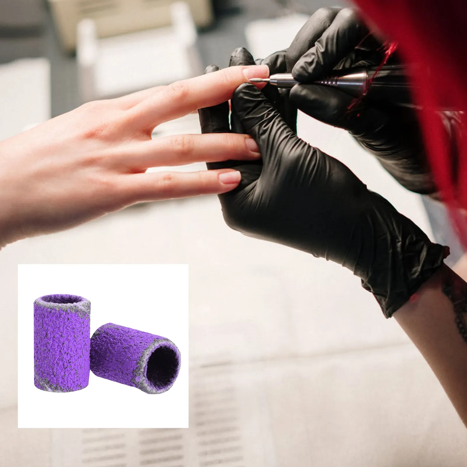 

100Pcs Nail Polishing Sanding Bands 120 Grit Professional Grinding Heads for Nail Art Manicure Sanding Ring Tool Set Accessories