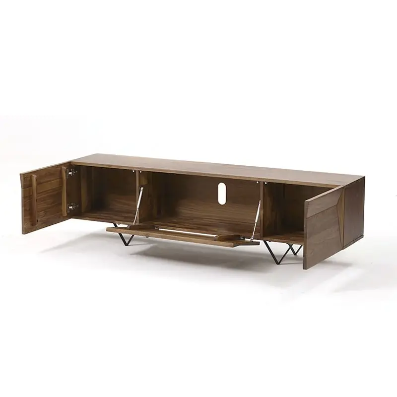

Guanshan black walnut solid wood TV cabinet, audio-visual/Italian minimalist medieval logs