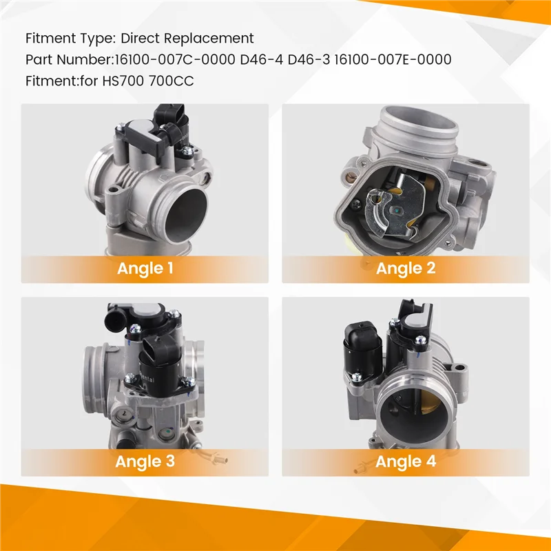 

AASS-ATV Throttle Body For Hisun HS700 700CC 16100-007C-0000 D46-4 D46-3 16100-007E-0000