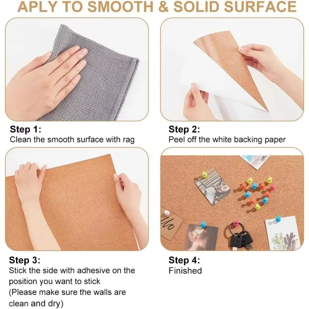 Picture 3: 1m Self-Adhesive Cork Roll 2mm Thick Square Cork Pad Photo Wall Sticker