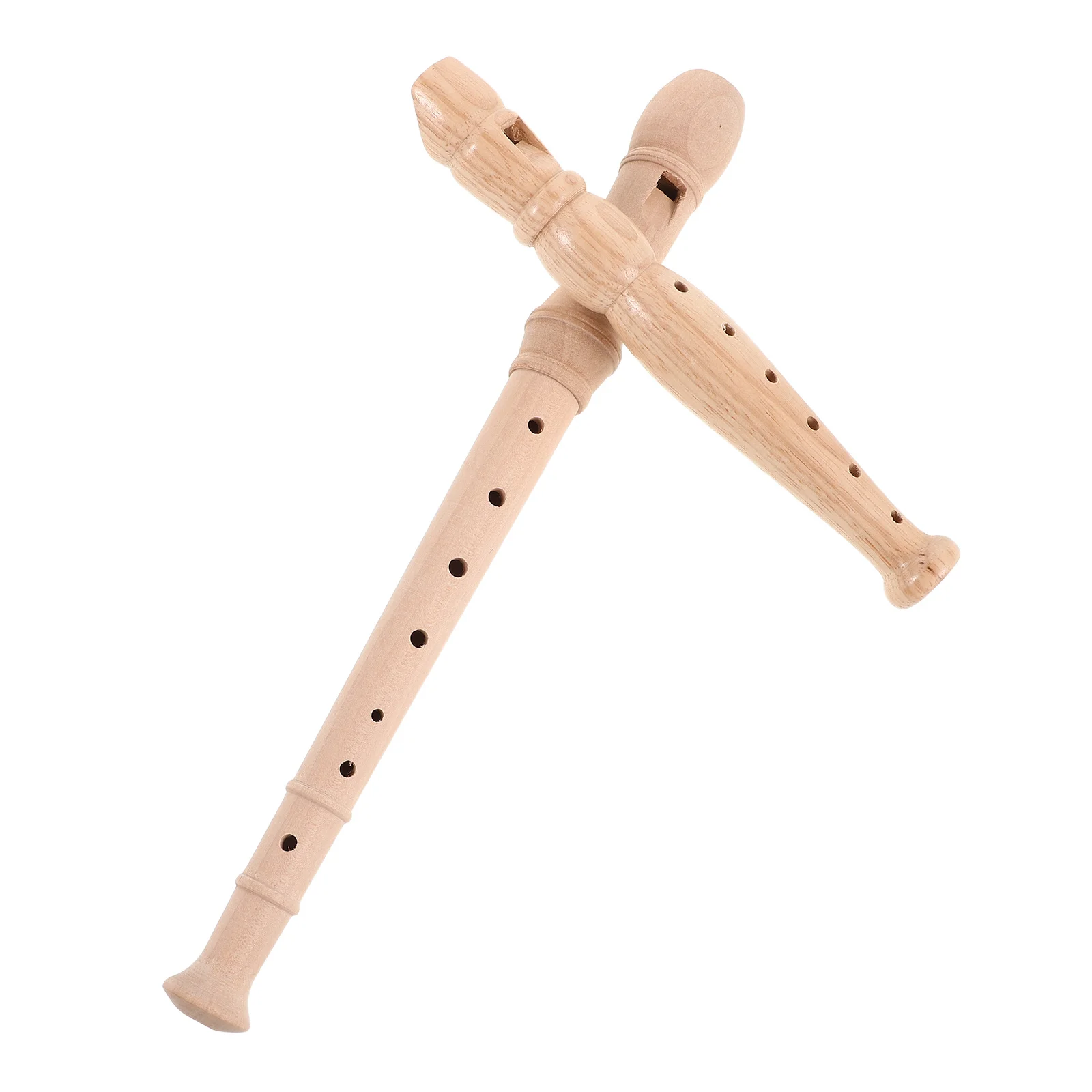 

2Pcs Kids Wooden Flute 8 Hole Soprano Recorder Instrument German English Fingering Design Smooth Surface Lightweight for Student