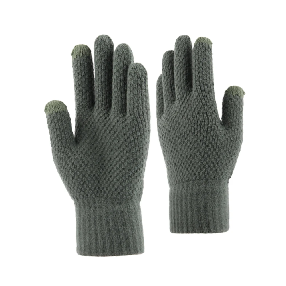 

1 Pair Winter Touch Screen Thick Windproof Knitted Mitten Finger Conductive Gloves For Outdoor Sports Male Gloves