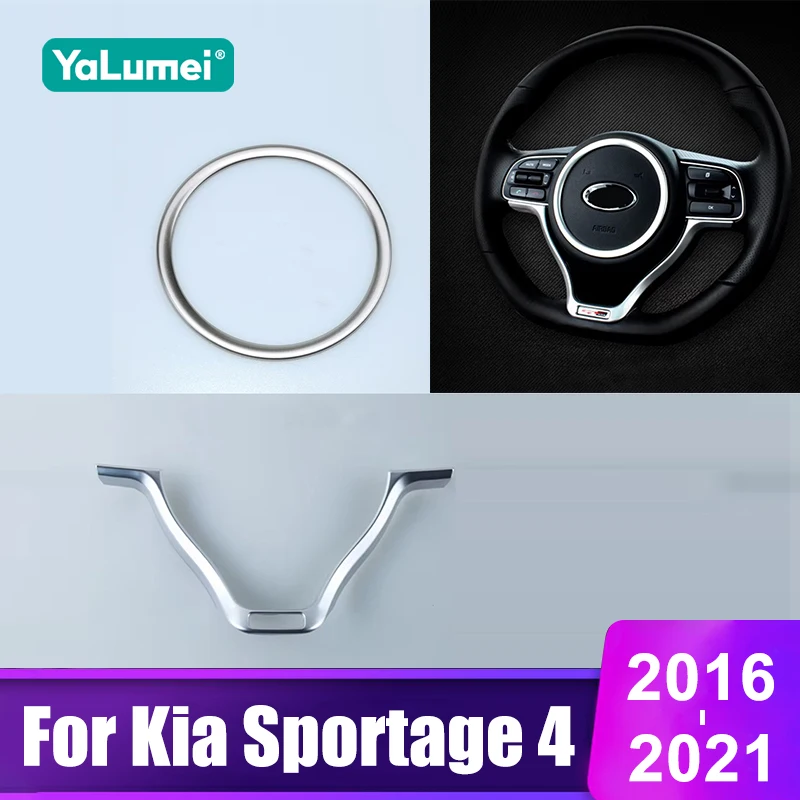 

For Kia Sportage 4 QL 2016 2017 2018 2019 2020 2021 Car Steering Wheel Button Panel Cover Trim Sticker Accessories